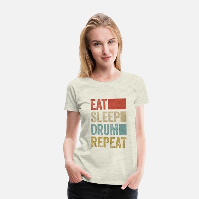 Retro Eat Sleep Drum Repeat Percussion Drummer