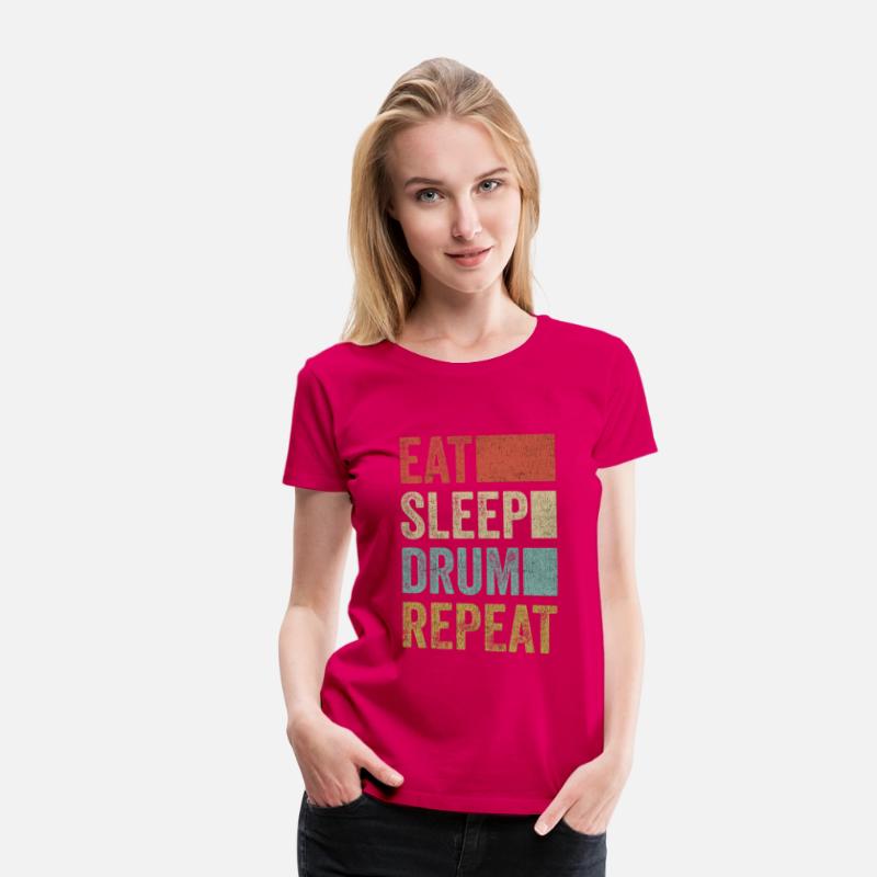 Retro Eat Sleep Drum Repeat Percussion Drummer