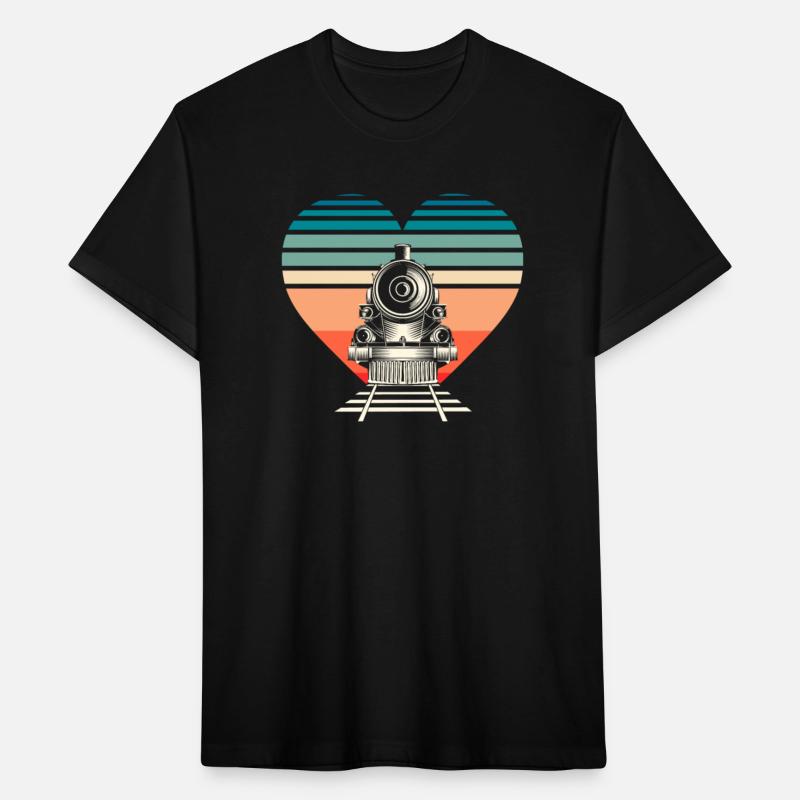 Retro Locomotive Heart Train Fan