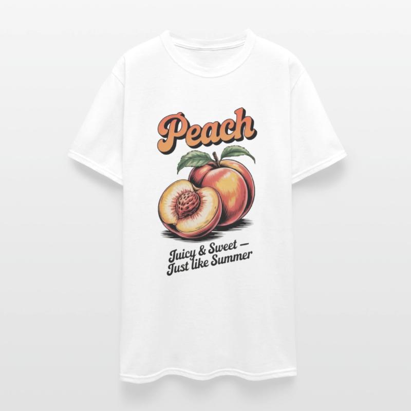 Retro Peach Vintage Fruit Illustration