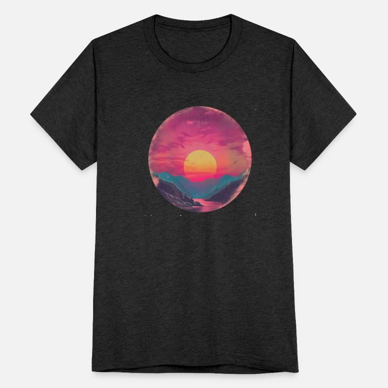 Retro Sunset Outdoor Nature Mountain 80s Vintage