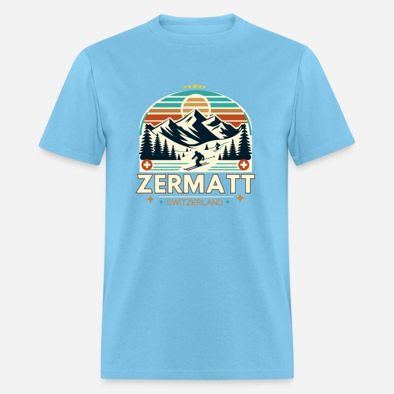 Retro Zermatt swiss skiing holiday in canton of