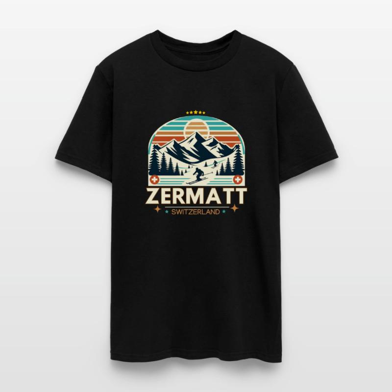 Retro Zermatt swiss skiing holiday in canton of