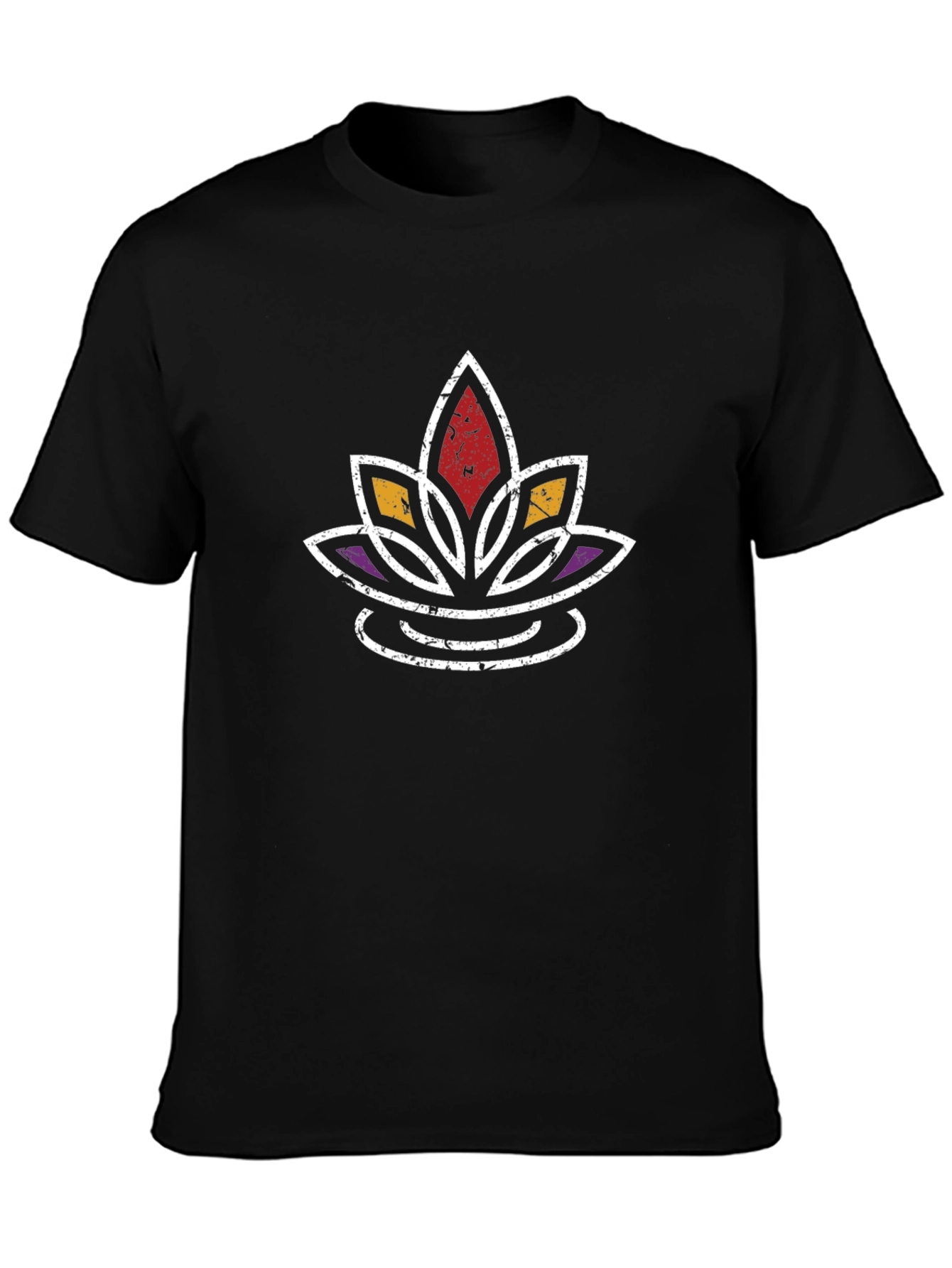 Lotus Flower Graphic Tee - Distressed Print