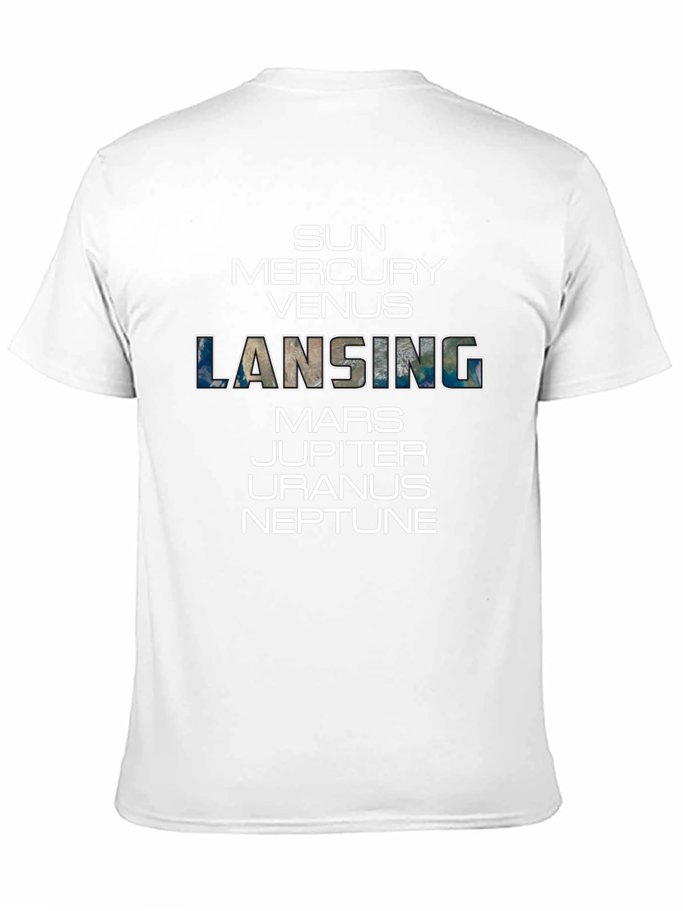 Planets & Lansing Graphic Print Black T-Shirt