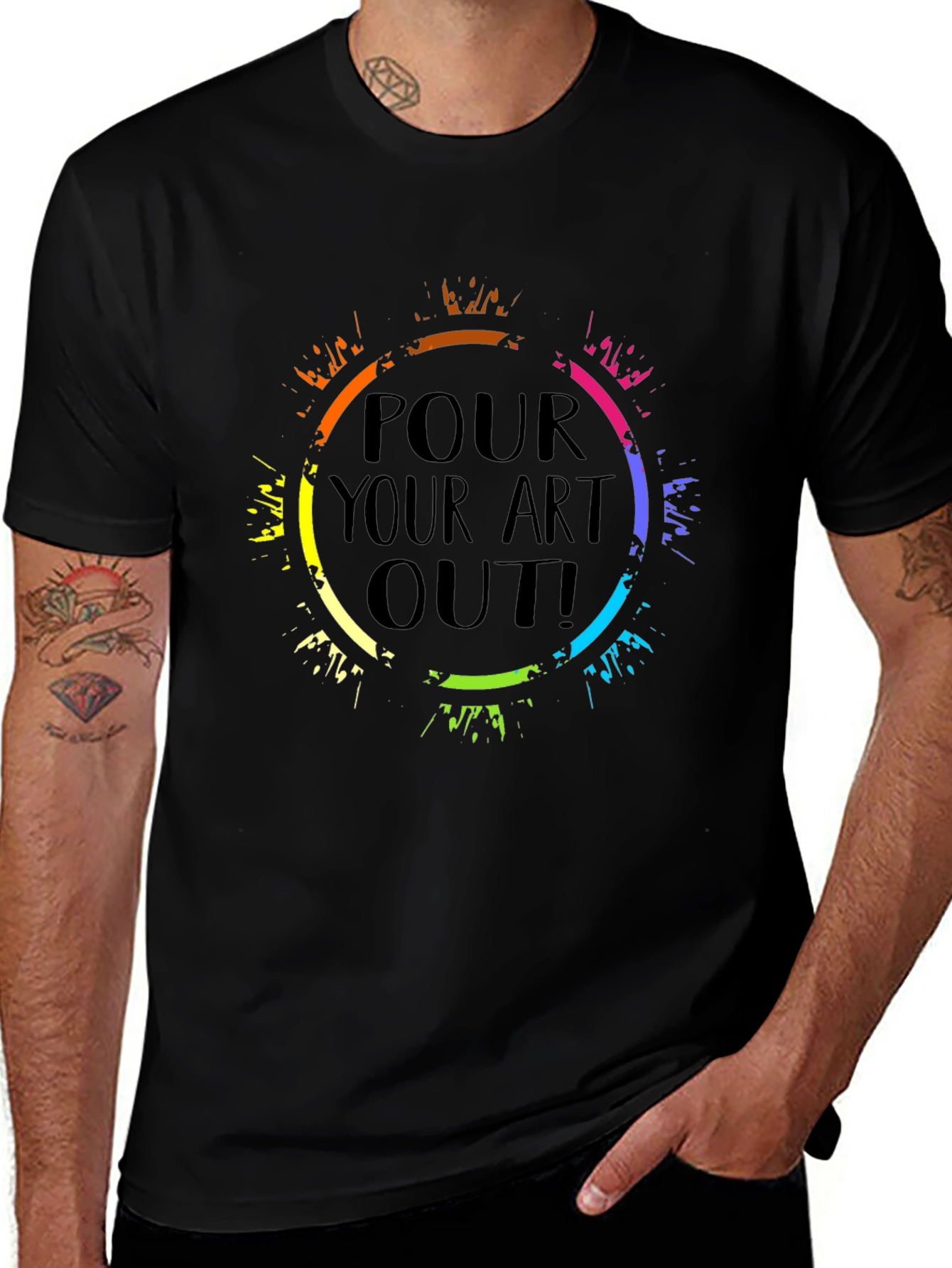 Pour Your Art Out Black T-Shirt
