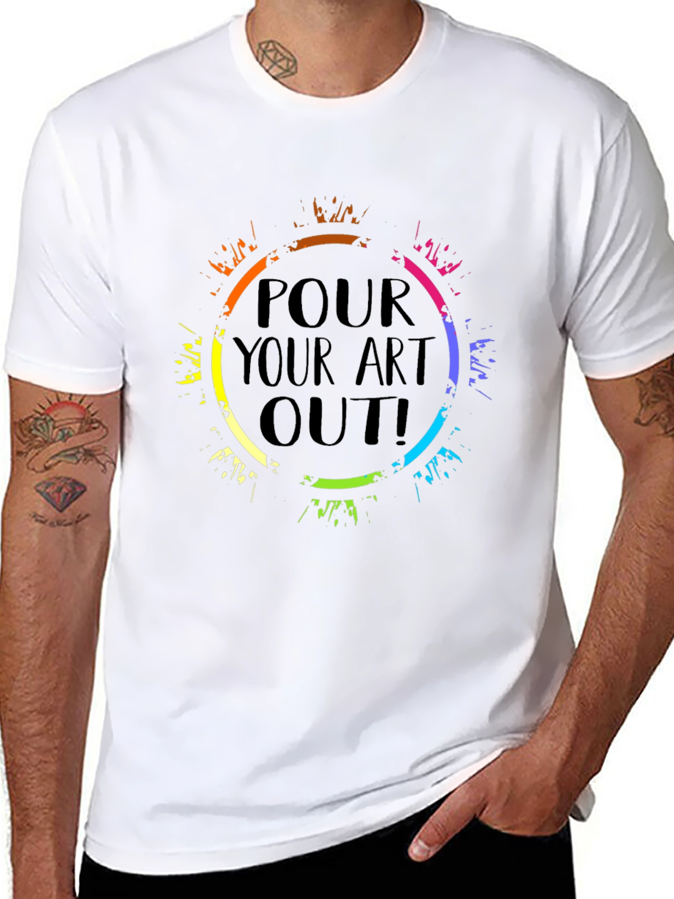Pour Your Art Out Black T-Shirt