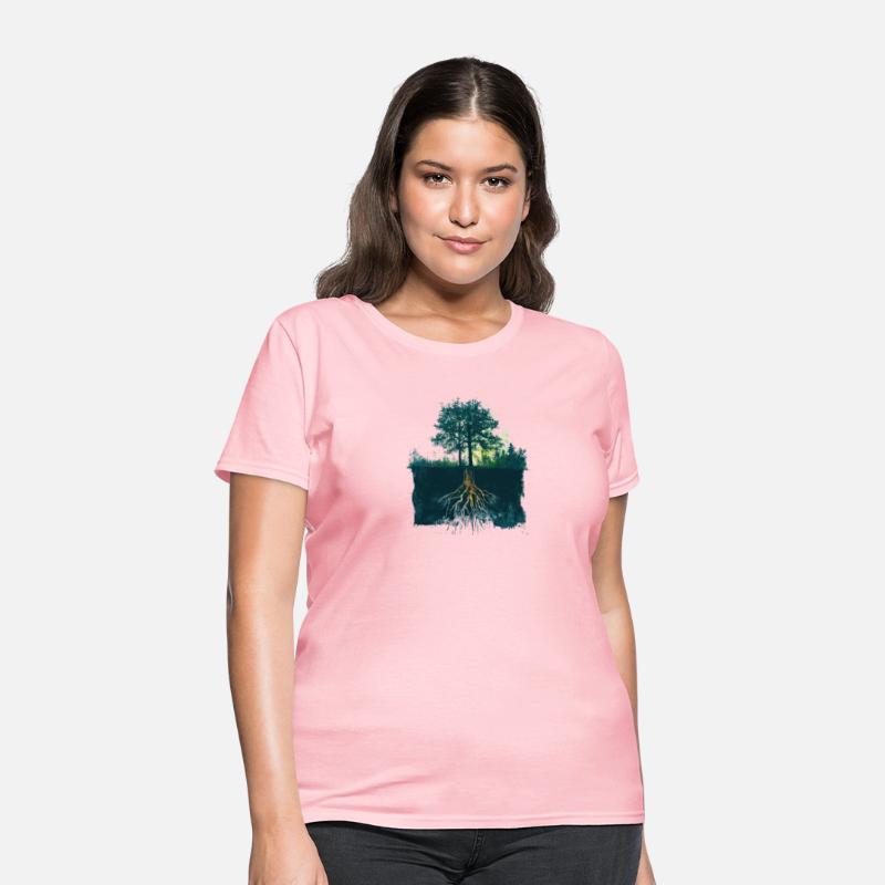 Rooted in Nature: Tree & Roots Graphic T-Shirt