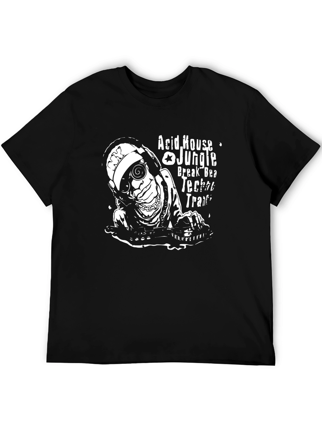Acid House DJ Graphic Black T-Shirt