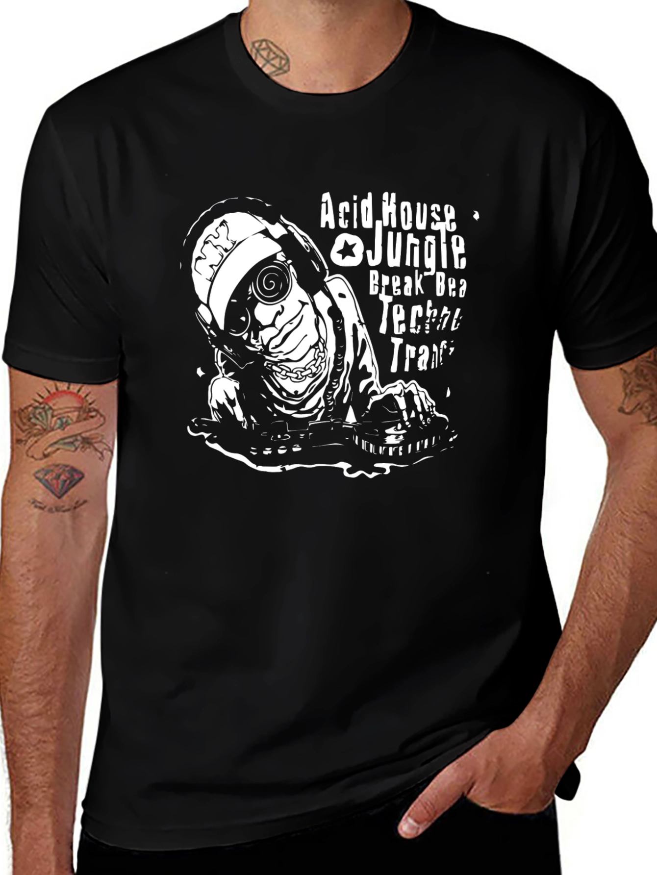 Acid House DJ Graphic Black T-Shirt