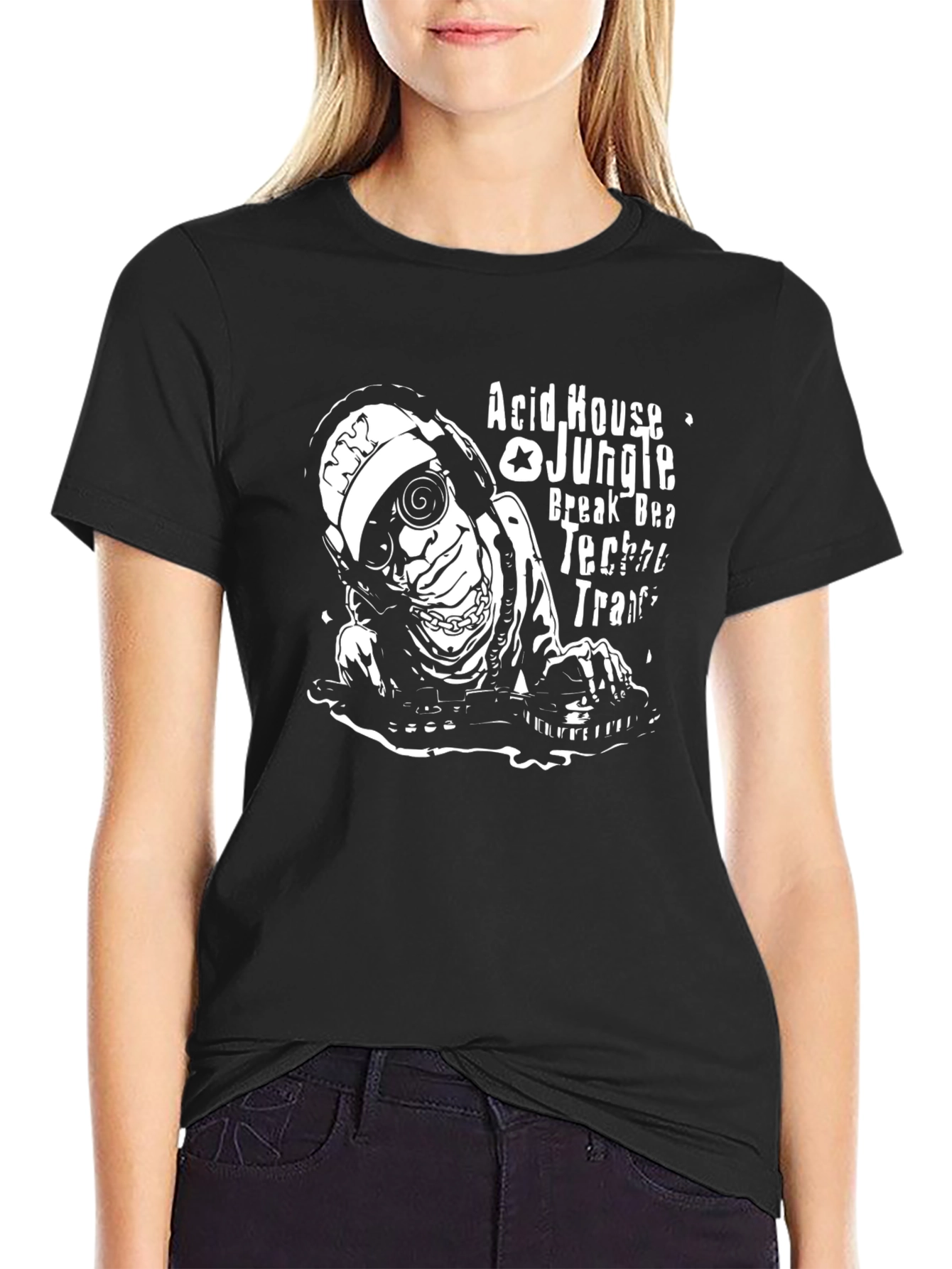 Acid House DJ Graphic Black T-Shirt