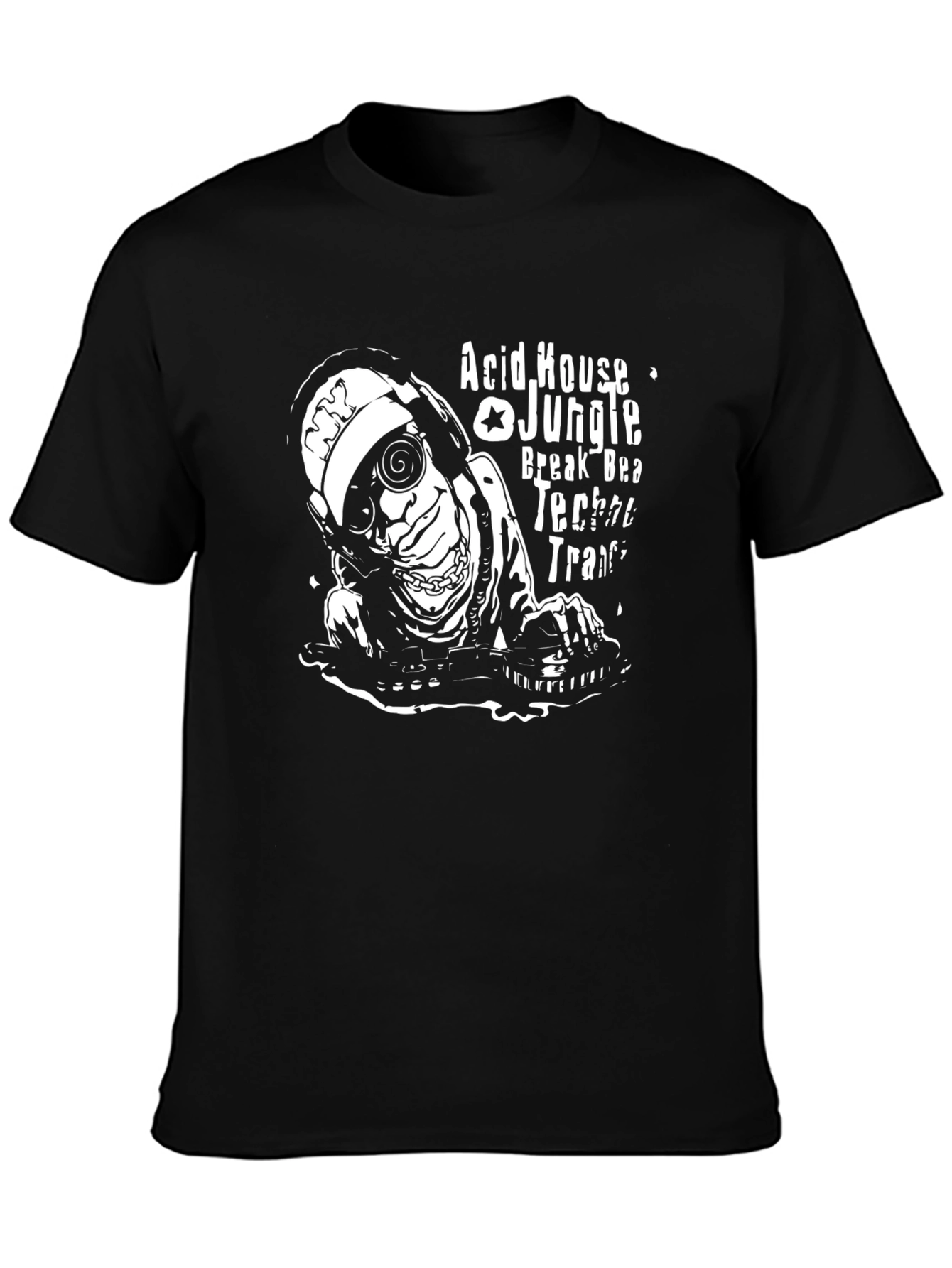 Acid House DJ Graphic Black T-Shirt