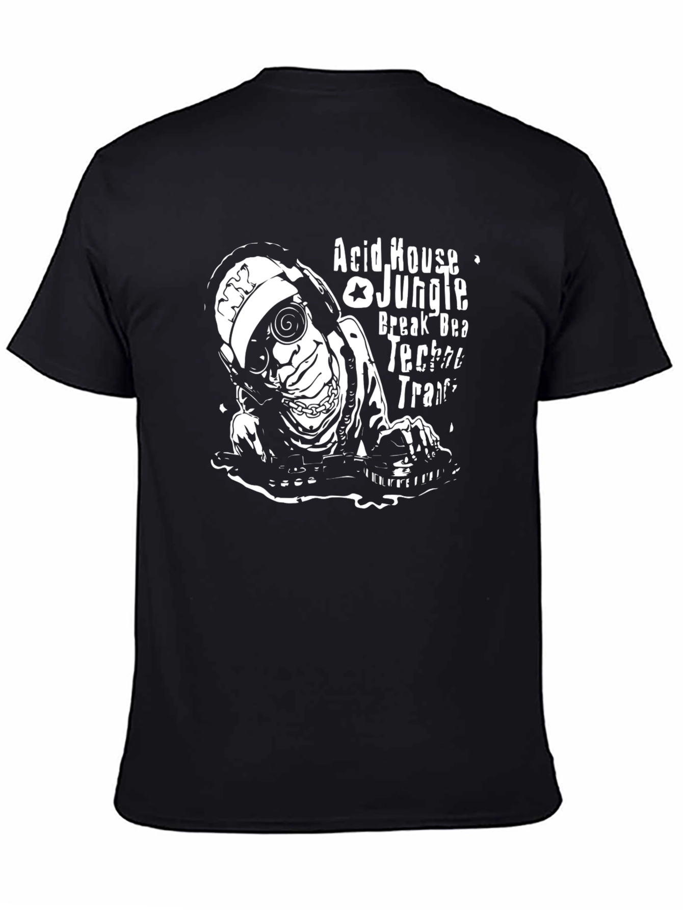 Acid House DJ Graphic Black T-Shirt