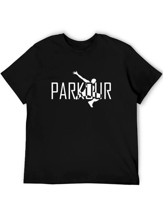 Parkour Graphic Tee - Black Cotton Blend