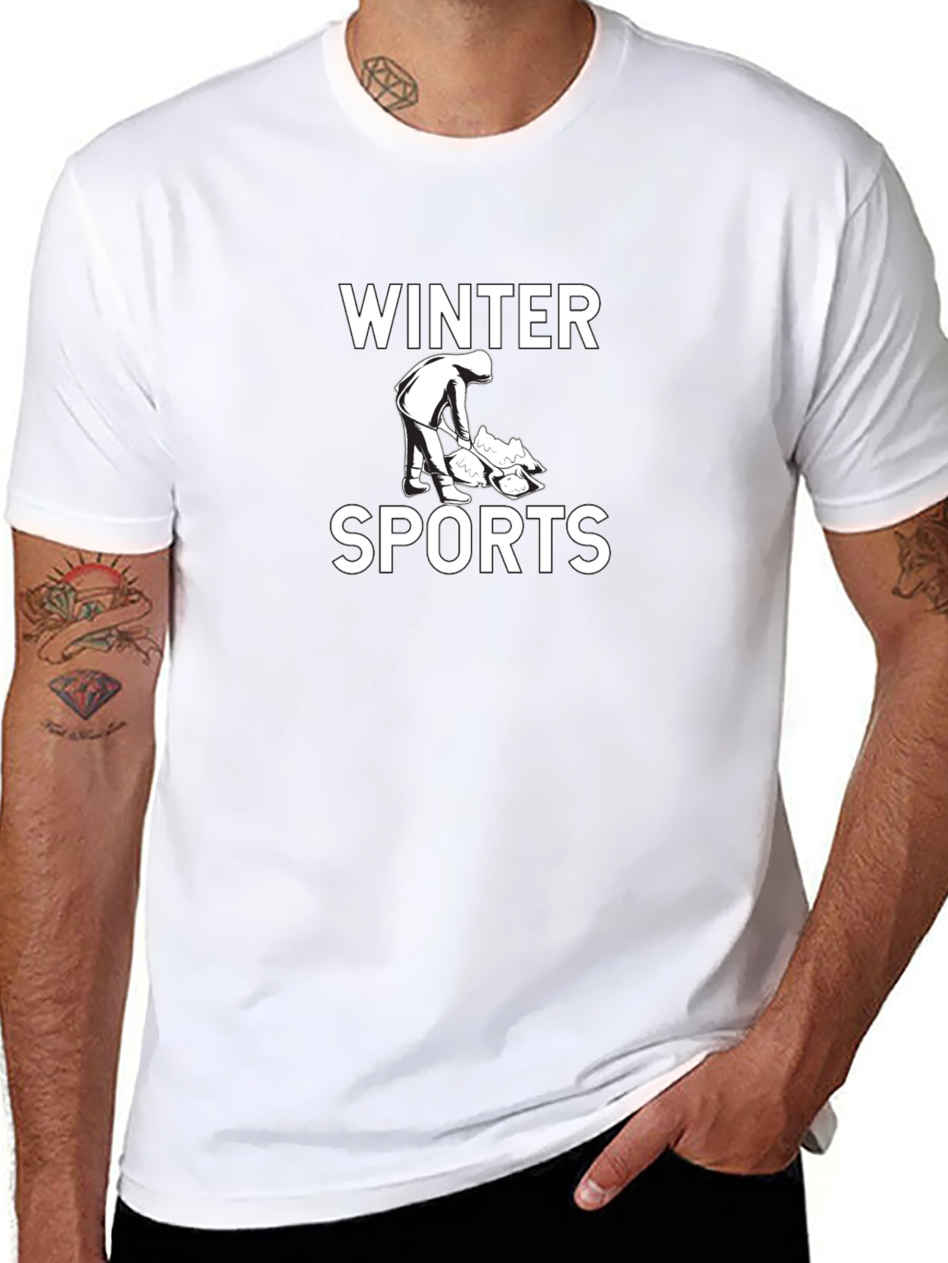 Winter Sports Graphic Tee - Black