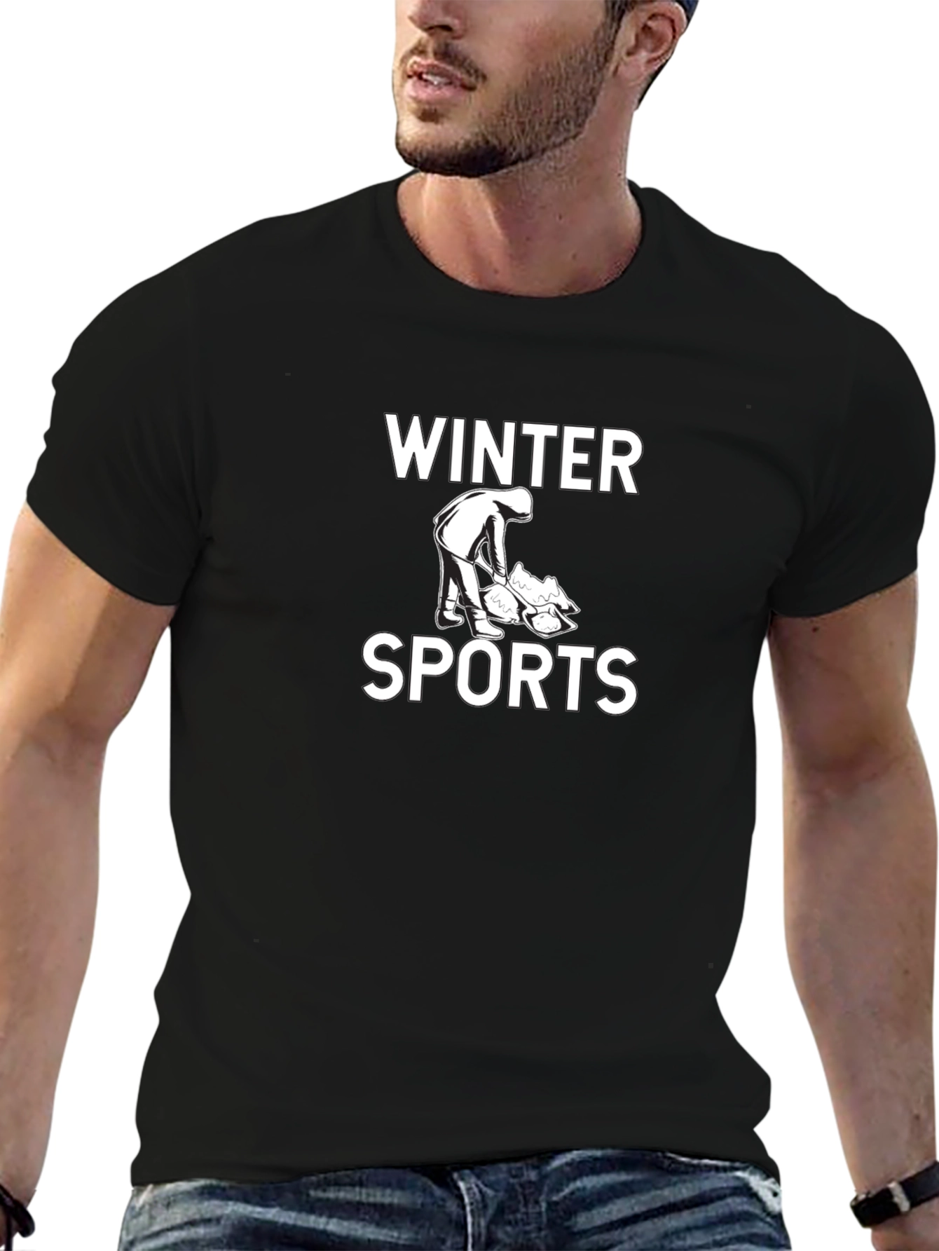 Winter Sports Graphic Tee - Black