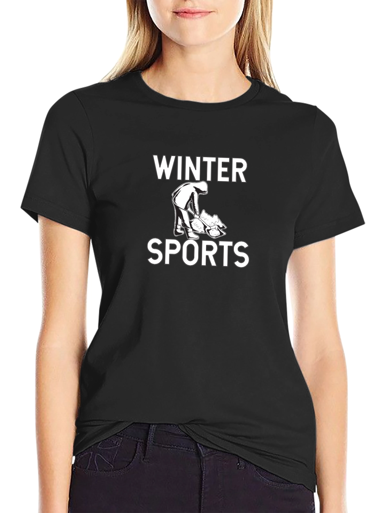 Winter Sports Graphic Tee - Black