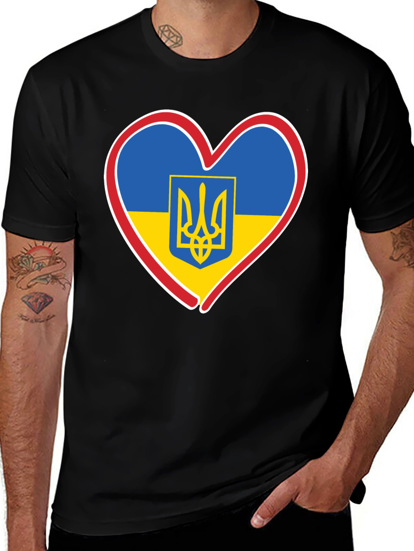 Ukraine Heart Flag T-Shirt - Show Your Support!