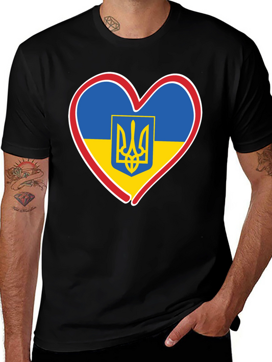 Ukraine Heart Flag T-Shirt - Show Your Support!