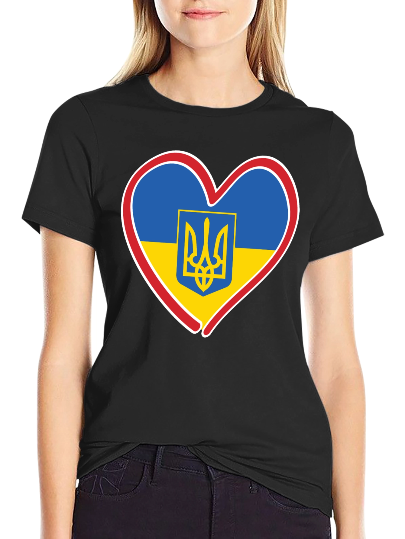 Ukraine Heart Flag T-Shirt - Show Your Support!