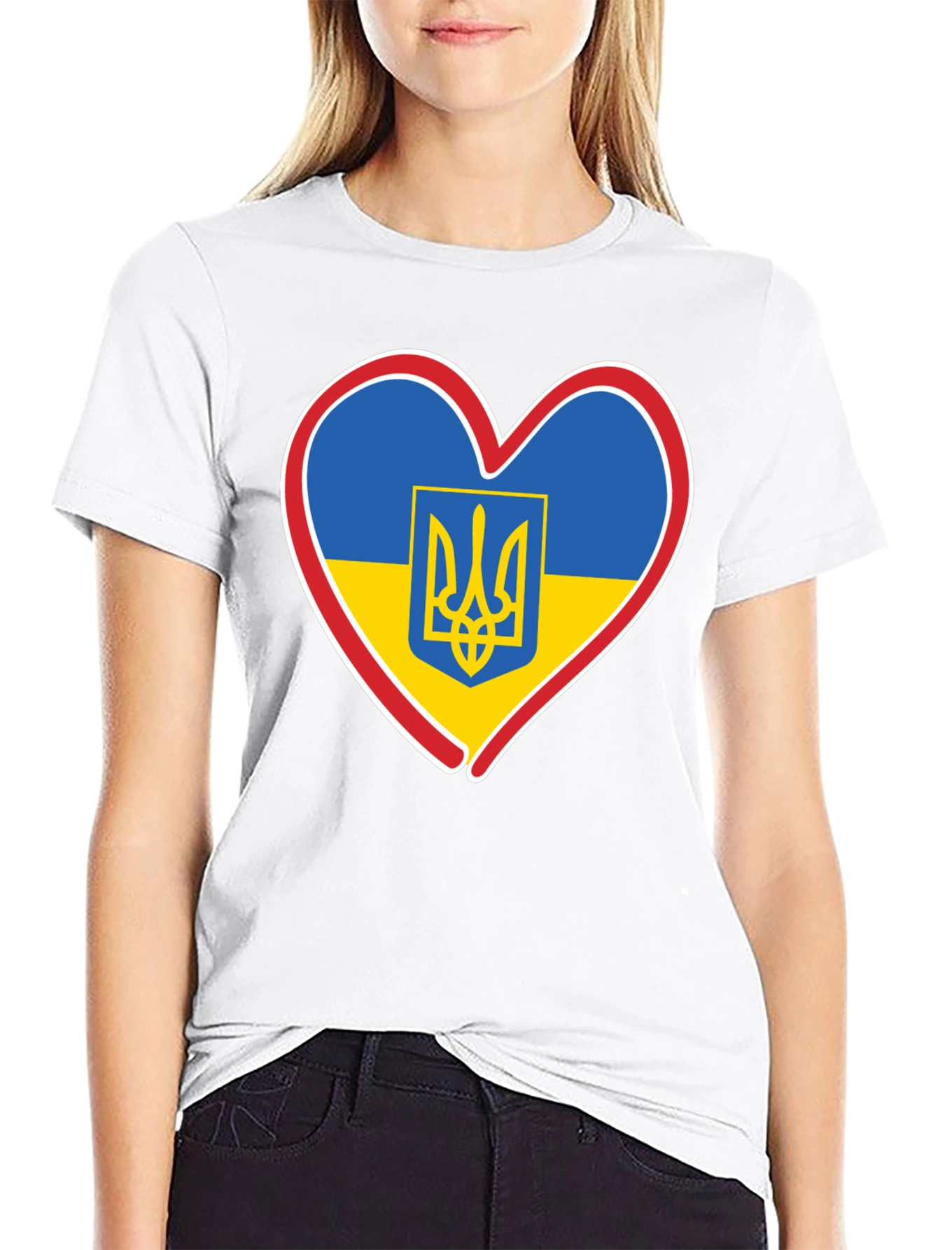 Ukraine Heart Flag T-Shirt - Show Your Support!