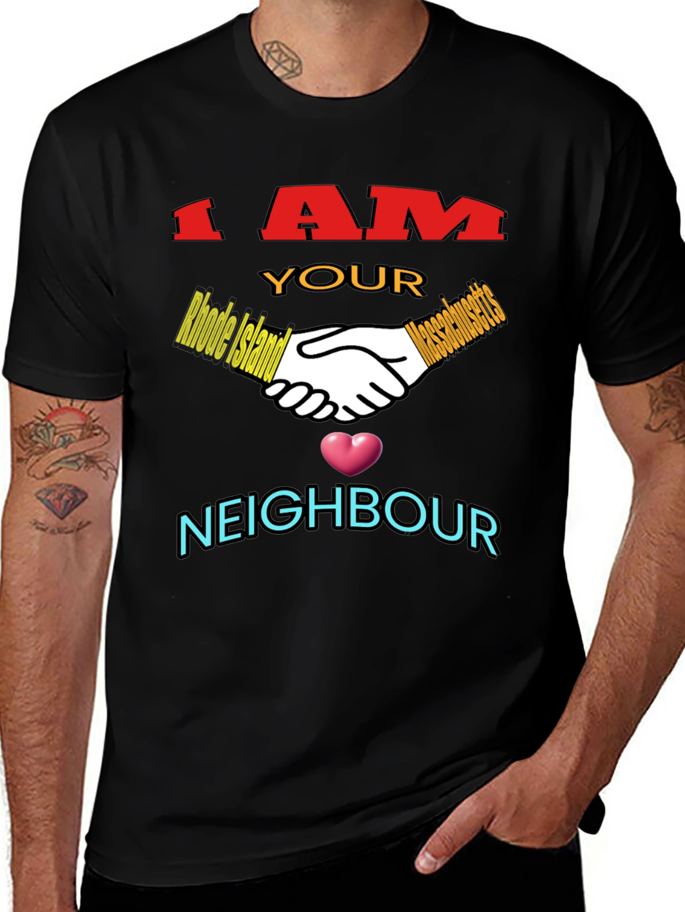 Rhode Island Massachusetts Neighbor T-Shirt