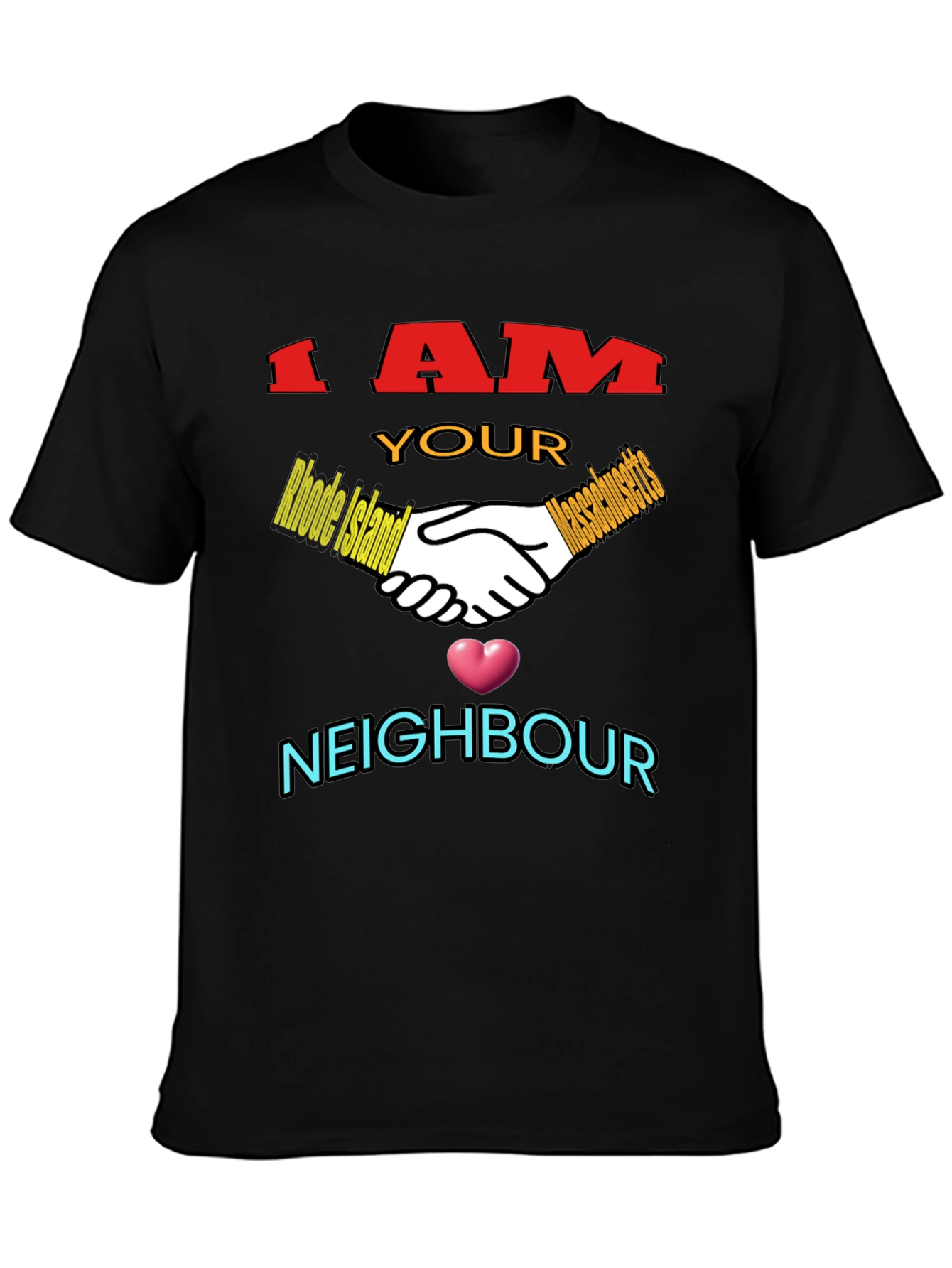 Rhode Island Massachusetts Neighbor T-Shirt