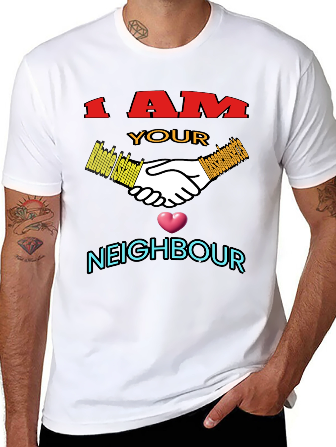 Rhode Island Massachusetts Neighbor T-Shirt