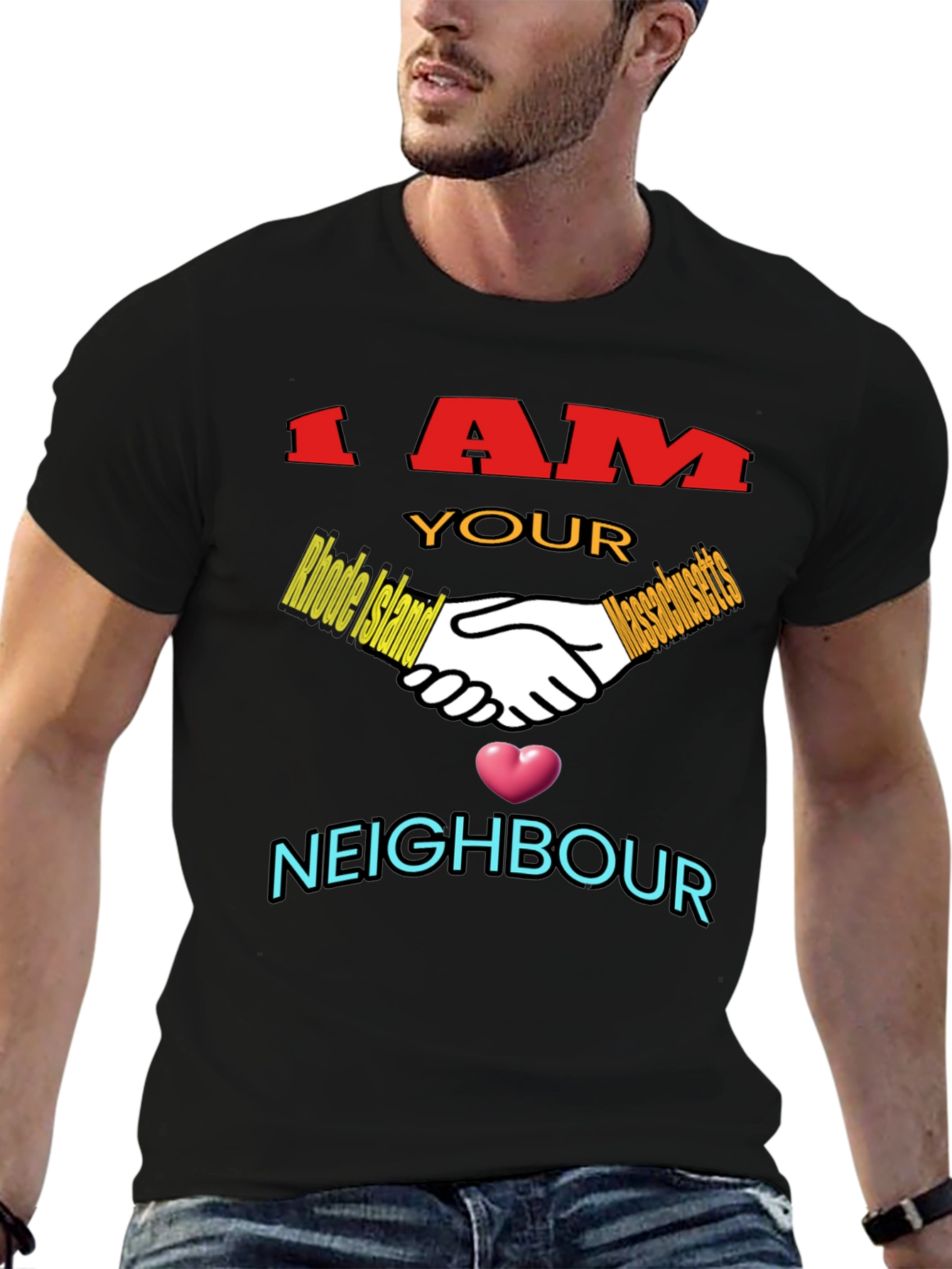 Rhode Island Massachusetts Neighbor T-Shirt