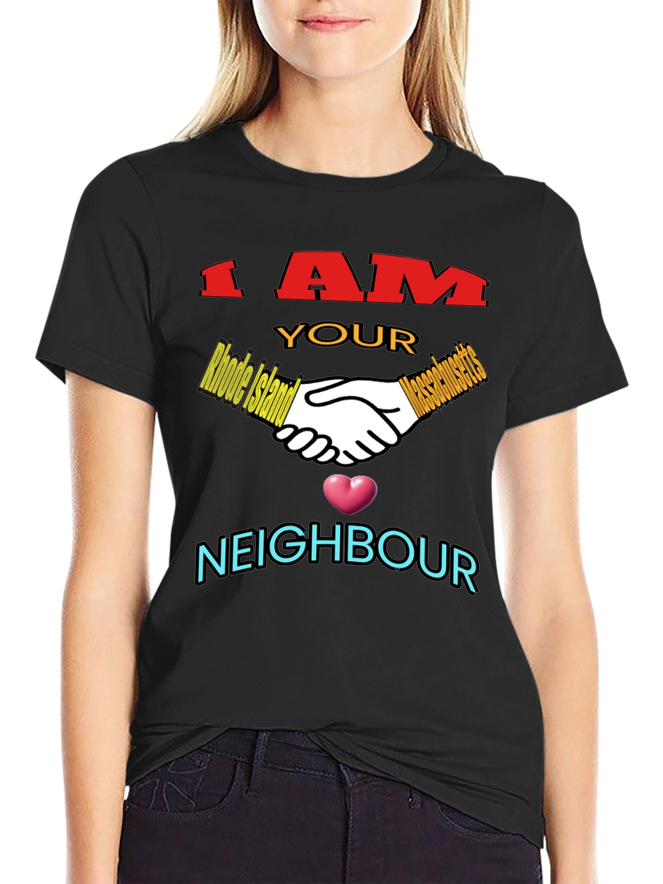 Rhode Island Massachusetts Neighbor T-Shirt