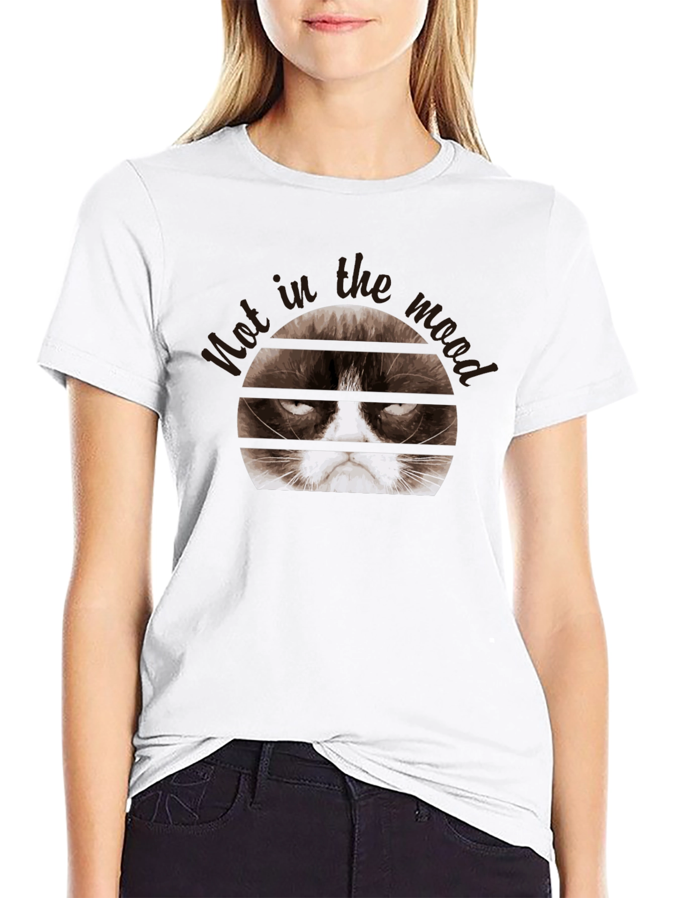 Grumpy Cat Mood Black T-Shirt