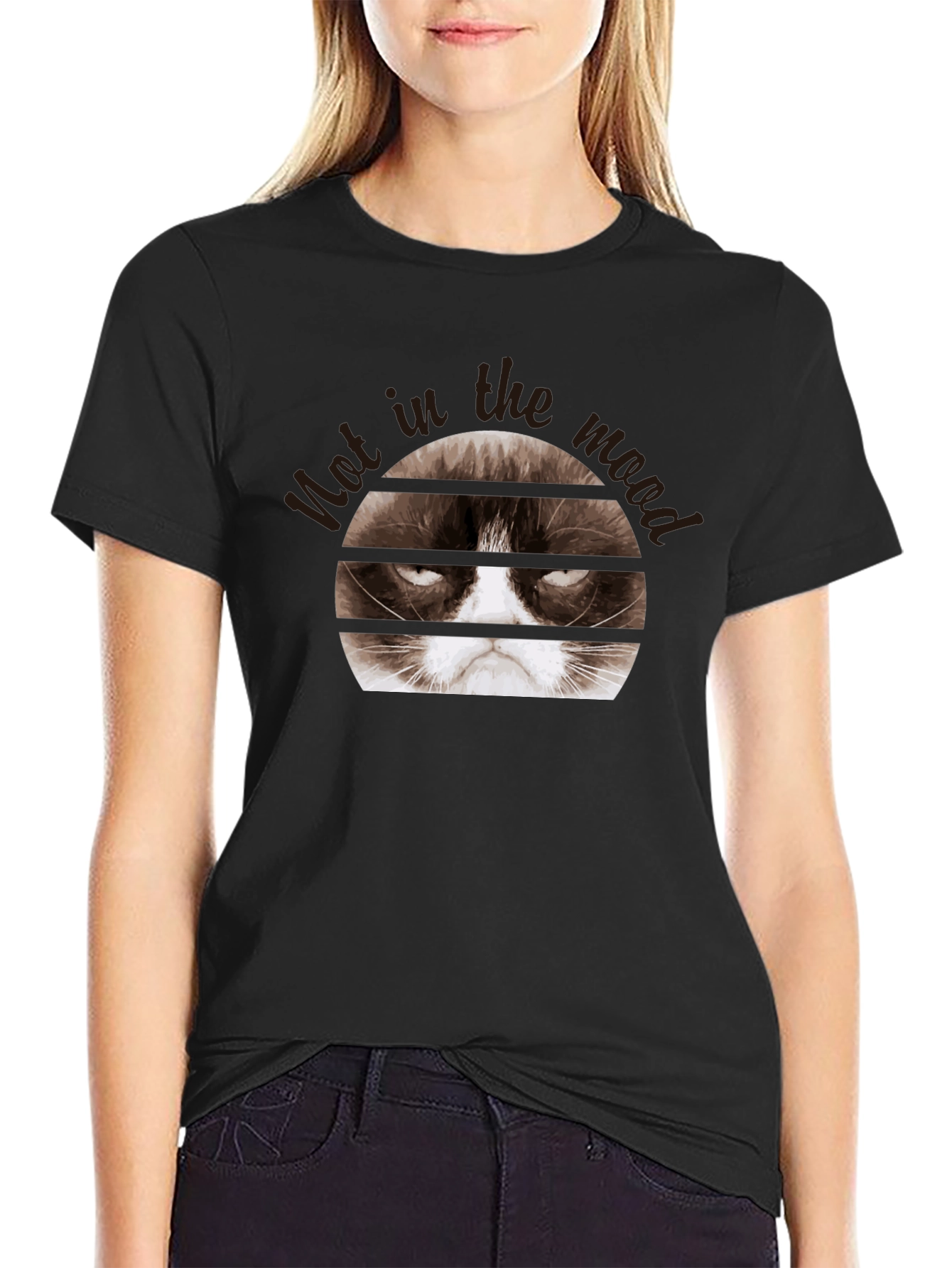 Grumpy Cat Mood Black T-Shirt