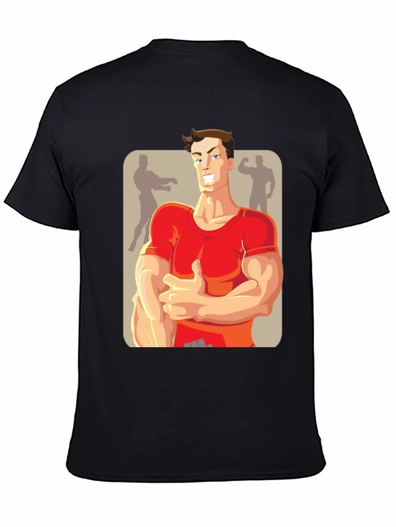 Bodybuilder Cartoon Graphic T-Shirt