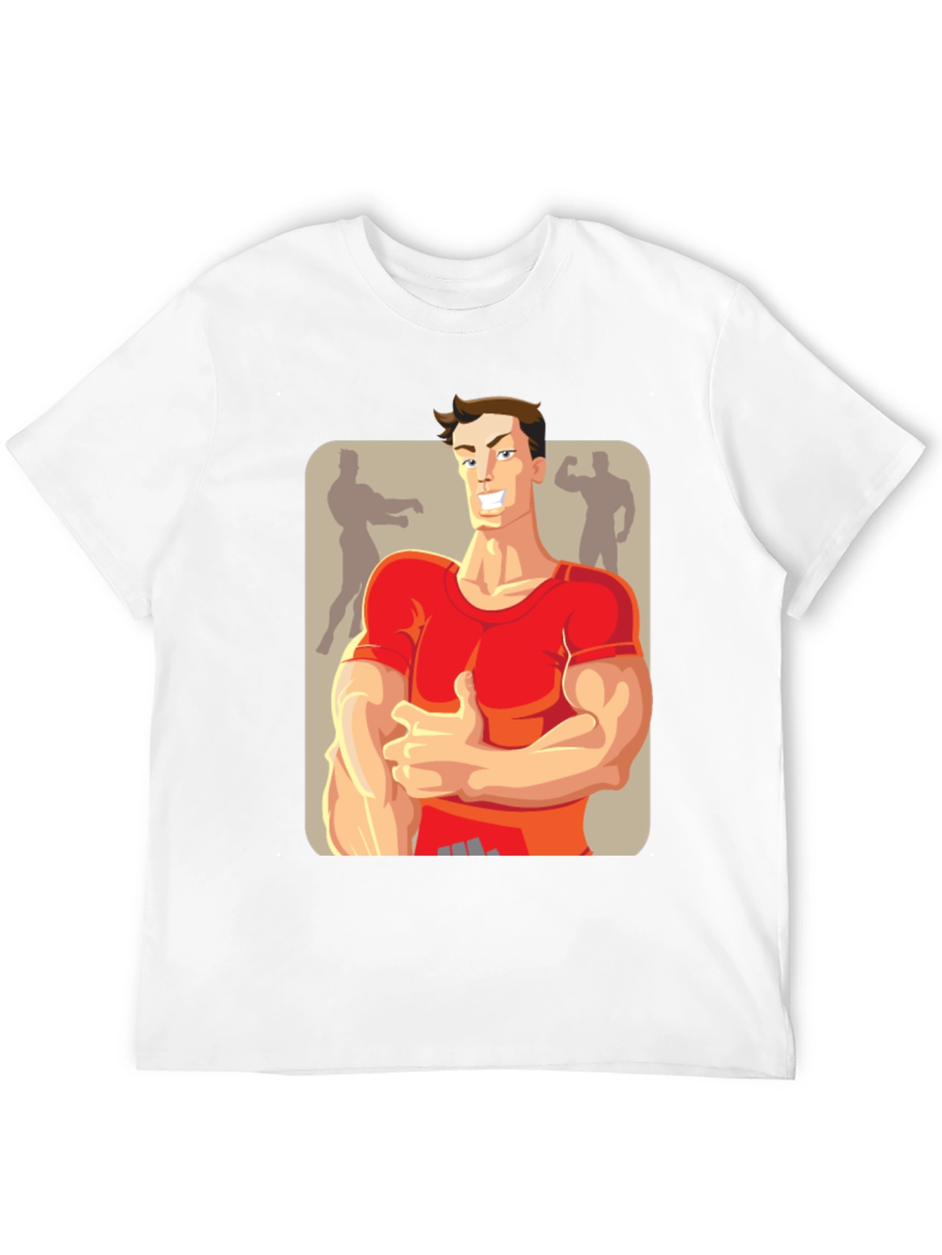 Bodybuilder Cartoon Graphic T-Shirt