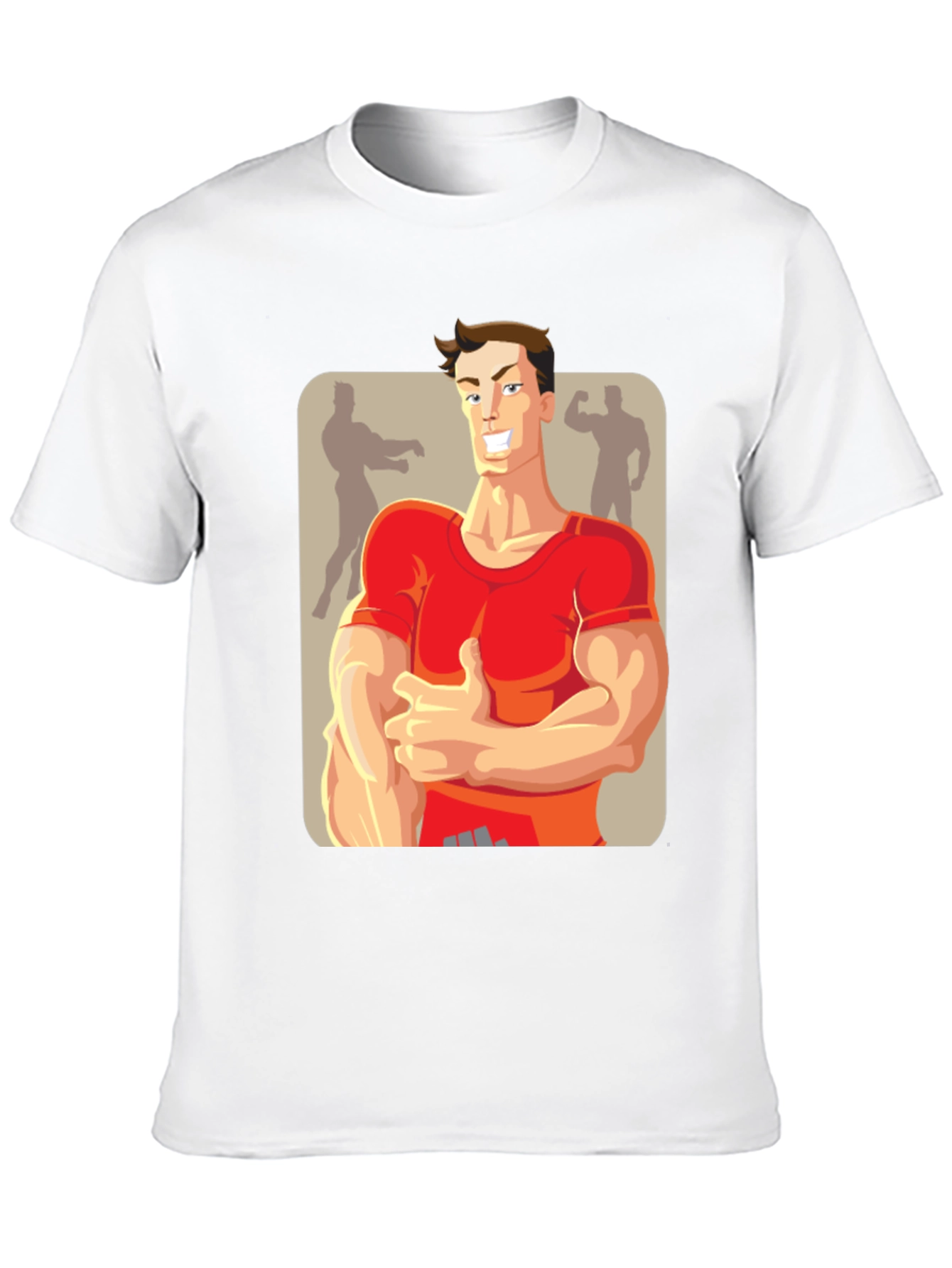 Bodybuilder Cartoon Graphic T-Shirt