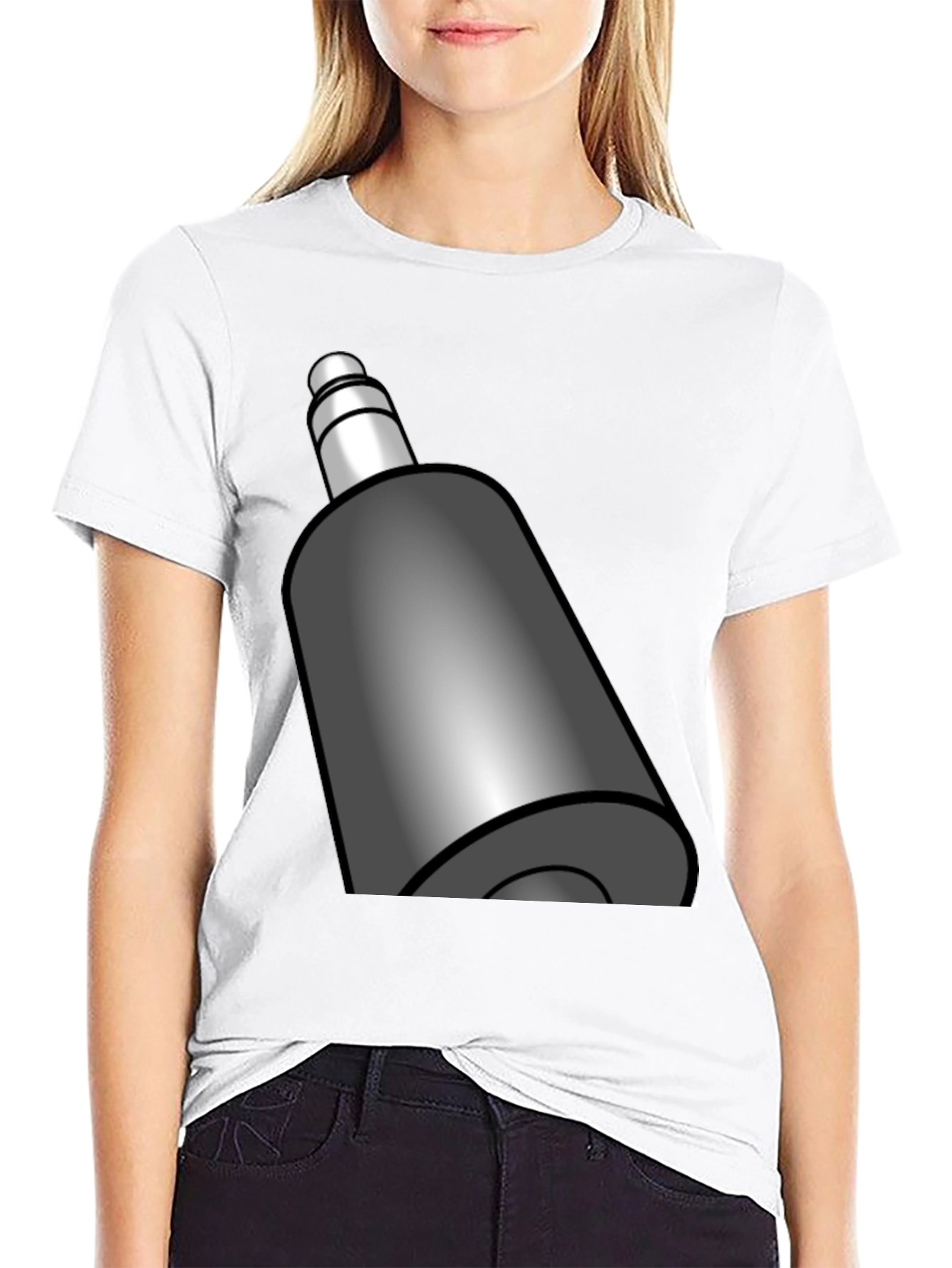 Cool Black T-Shirt with Gray Bottle Graphic