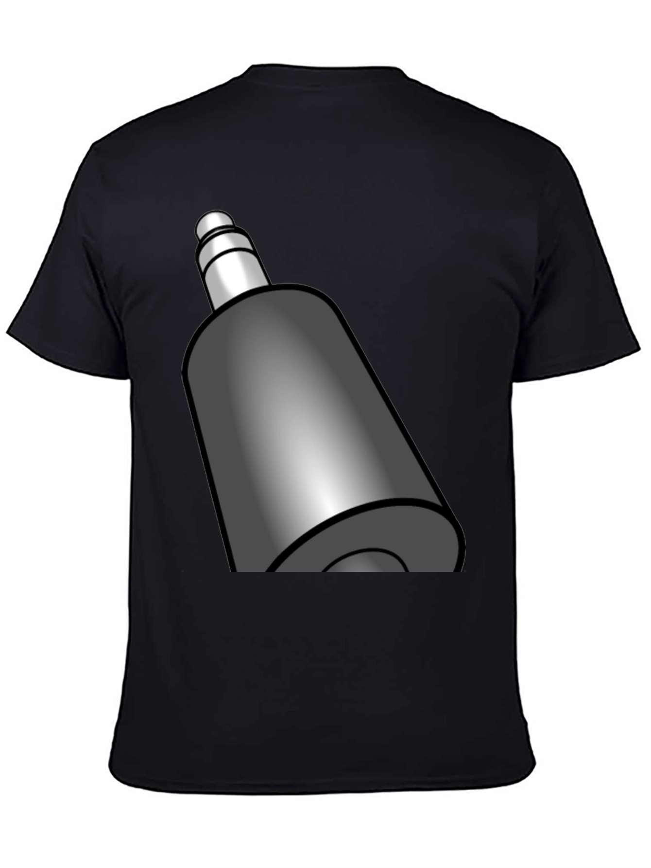 Cool Black T-Shirt with Gray Bottle Graphic