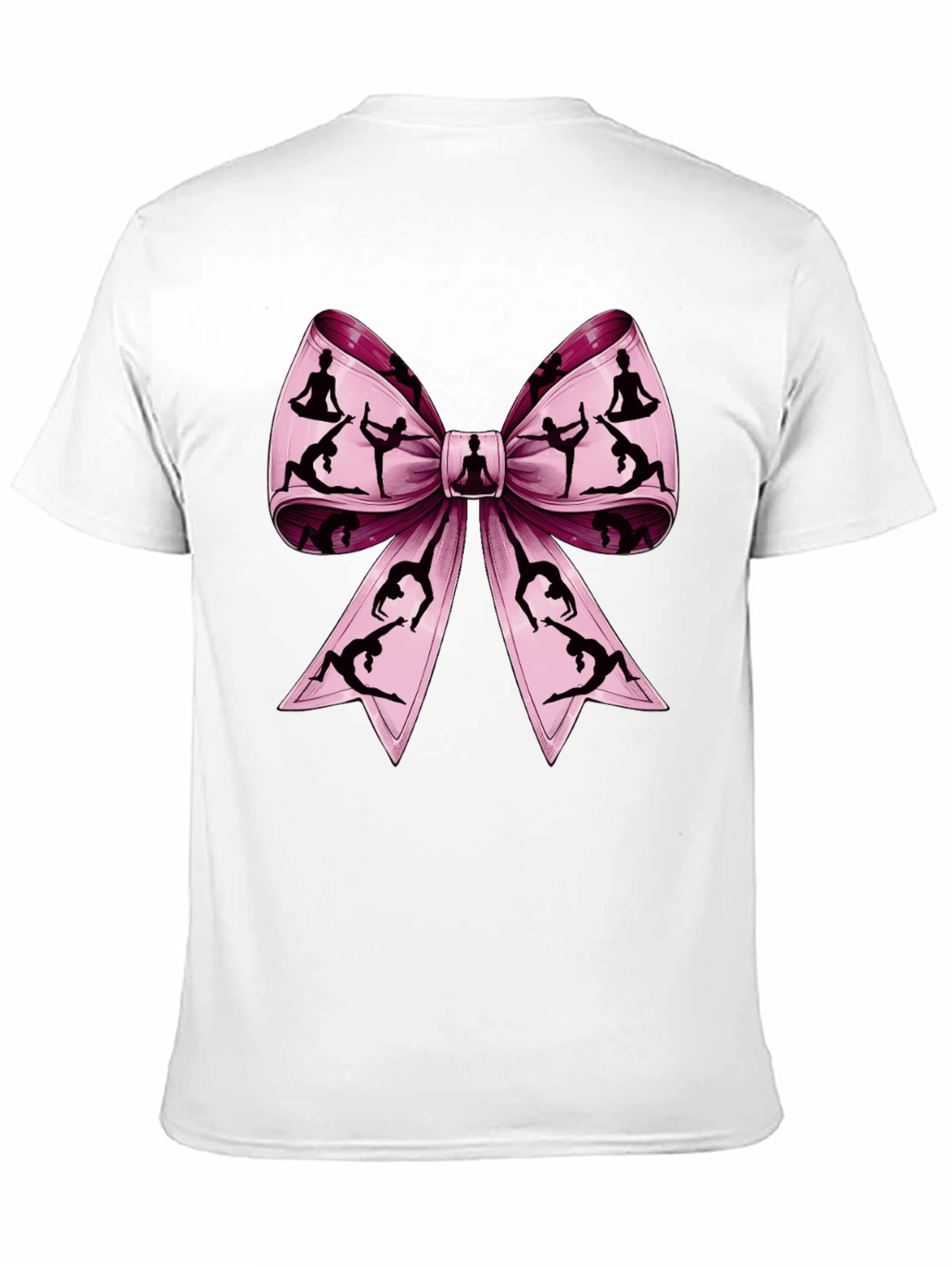 Yoga Bow Graphic Tee - Black Cotton T-Shirt