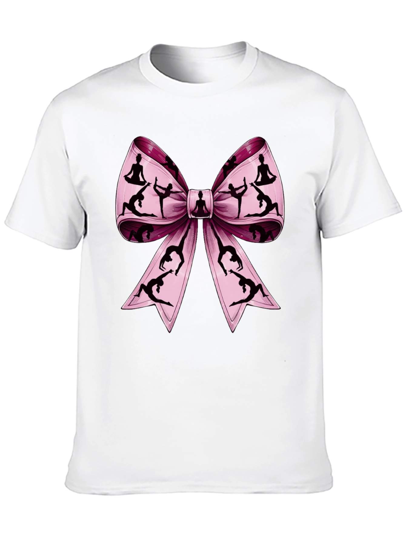 Yoga Bow Graphic Tee - Black Cotton T-Shirt