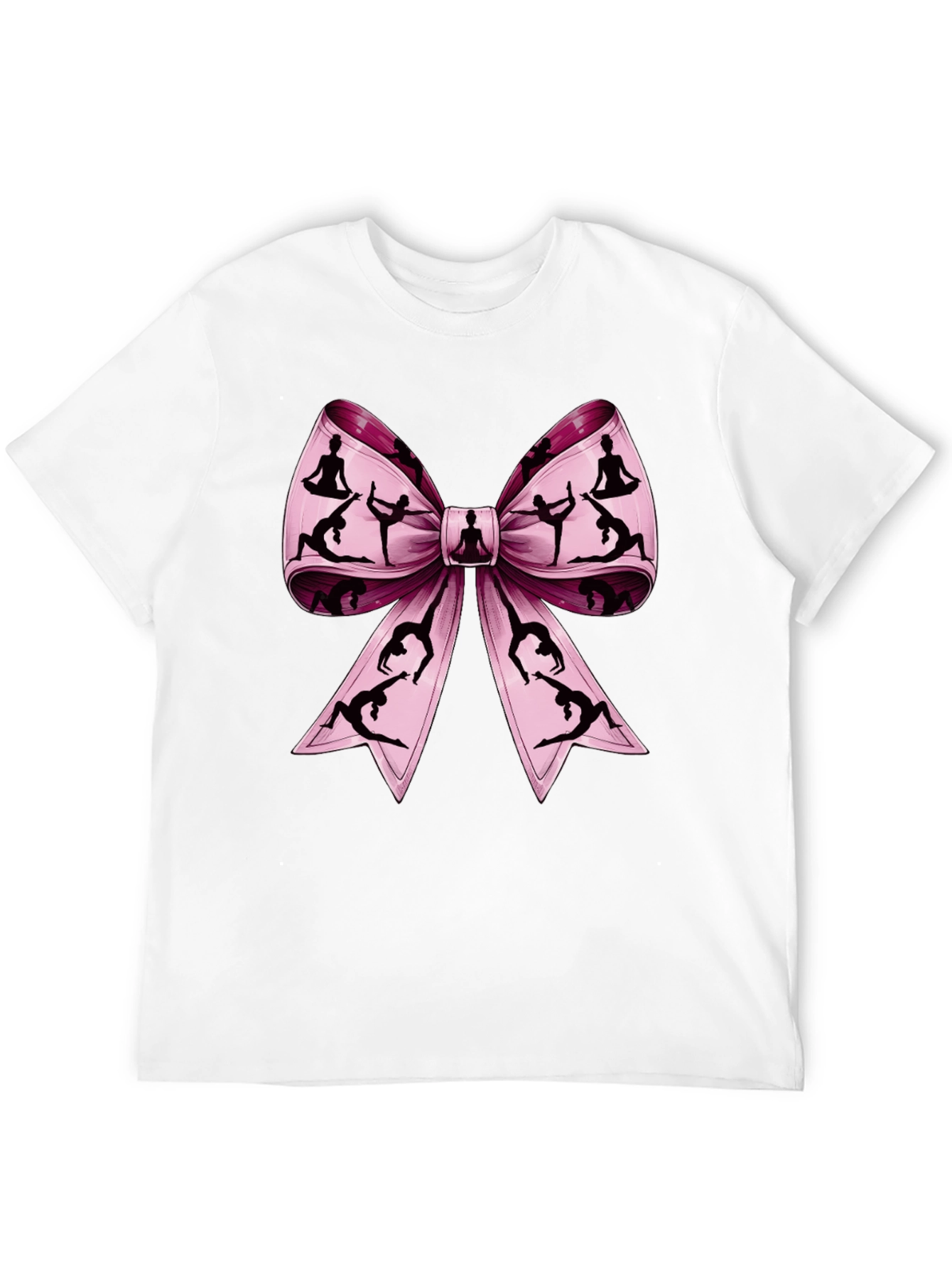 Yoga Bow Graphic Tee - Black Cotton T-Shirt