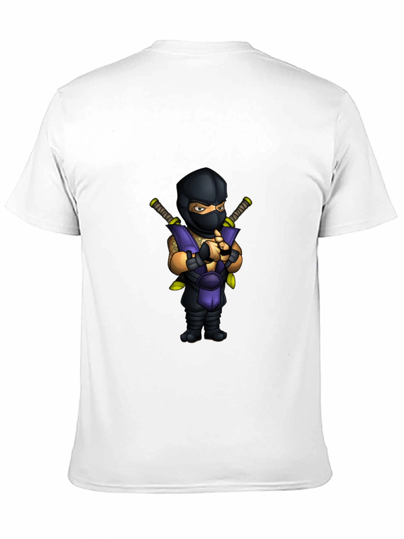 Ninja Cartoon Graphic Black T-Shirt