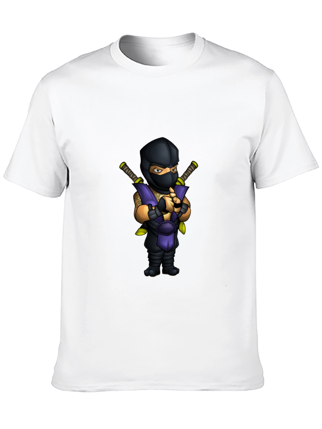 Ninja Cartoon Graphic Black T-Shirt