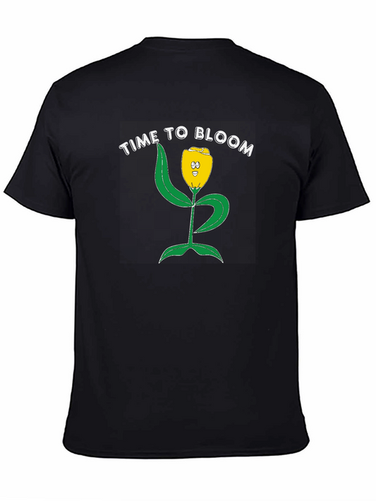 Time to Bloom Graphic Tee - Black