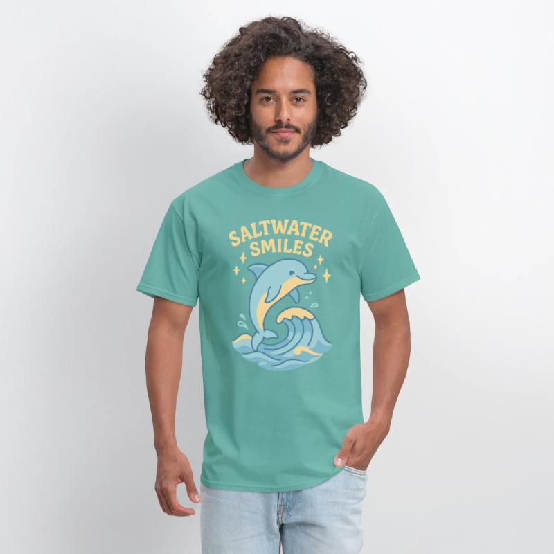 Saltwater Smiles | Cute Dolphin Wave Design