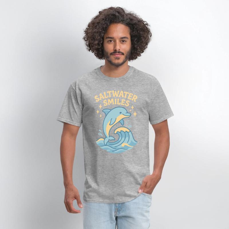 Saltwater Smiles | Cute Dolphin Wave Design