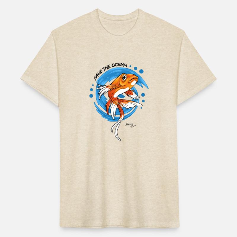 Save The Ocean Orange Fish Blue Waves Environment