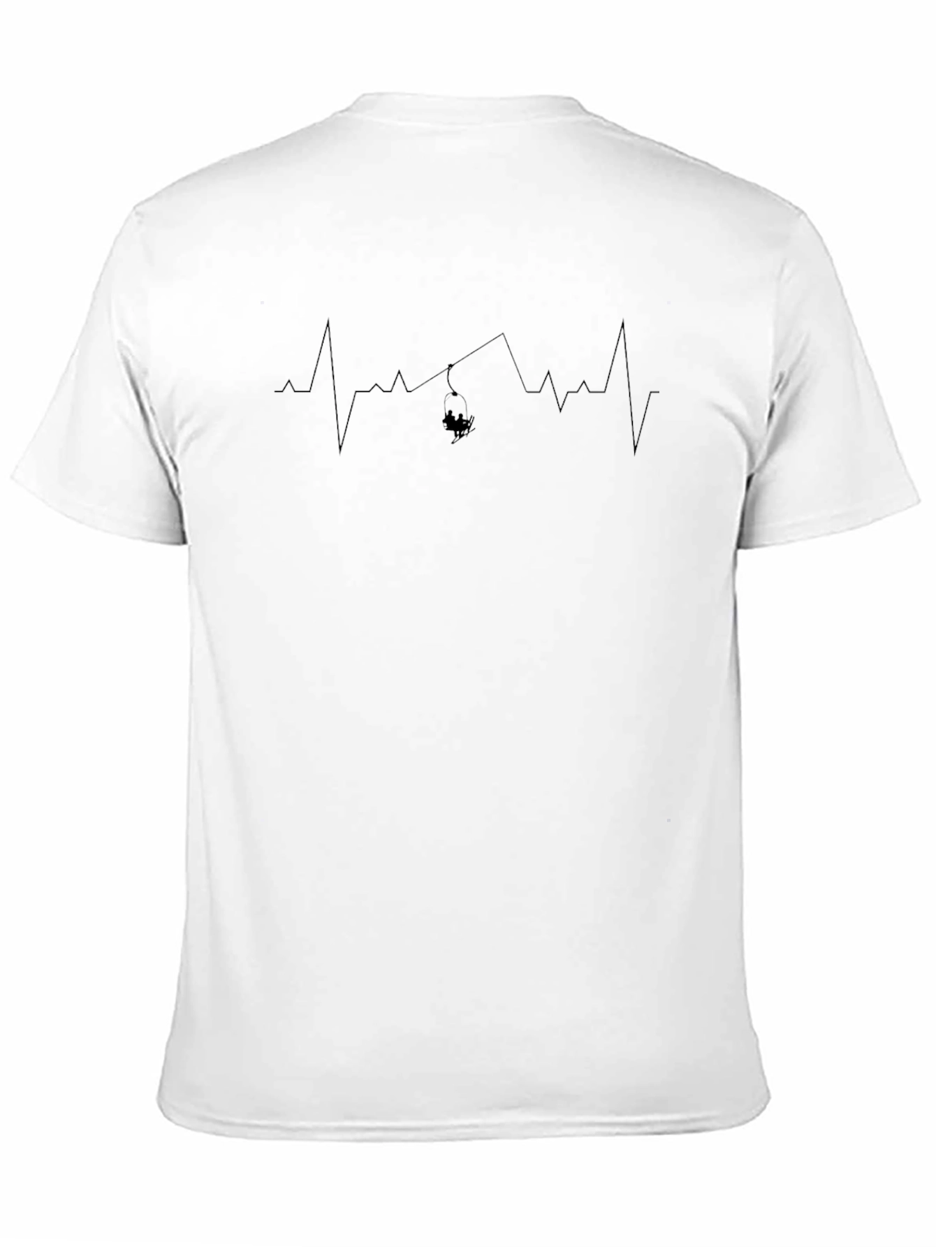 Ski Lift Heartbeat T-Shirt - Black Graphic Tee