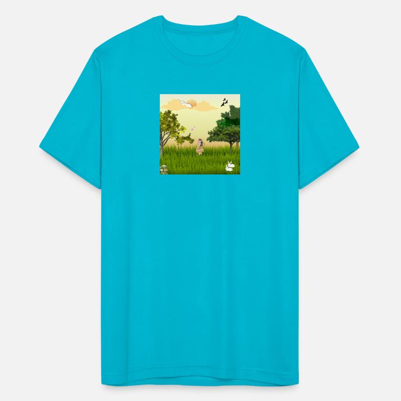 Serene Nature Girl with Wildlife Scene