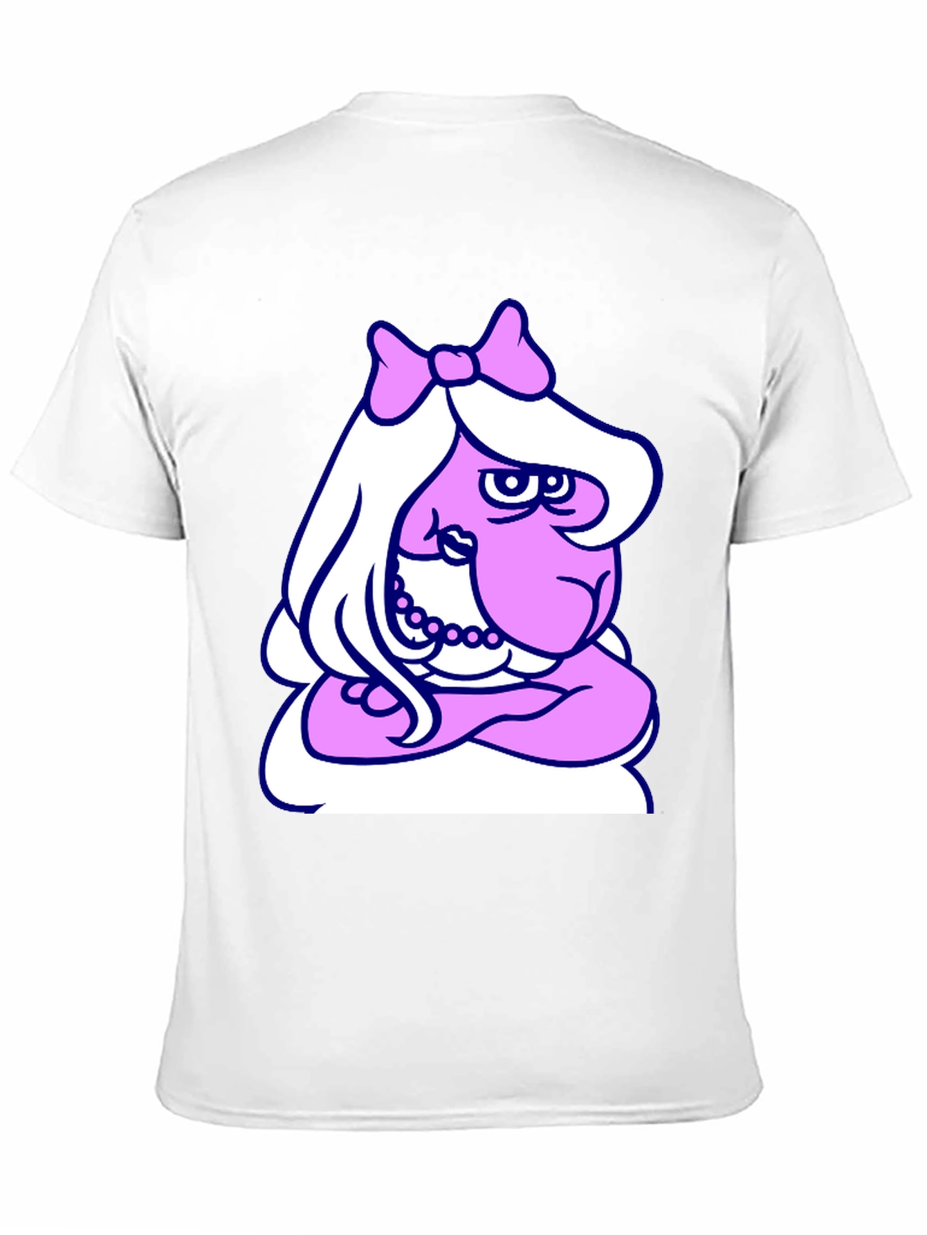 Funny Cartoon Lady T-Shirt - Black Cotton Tee