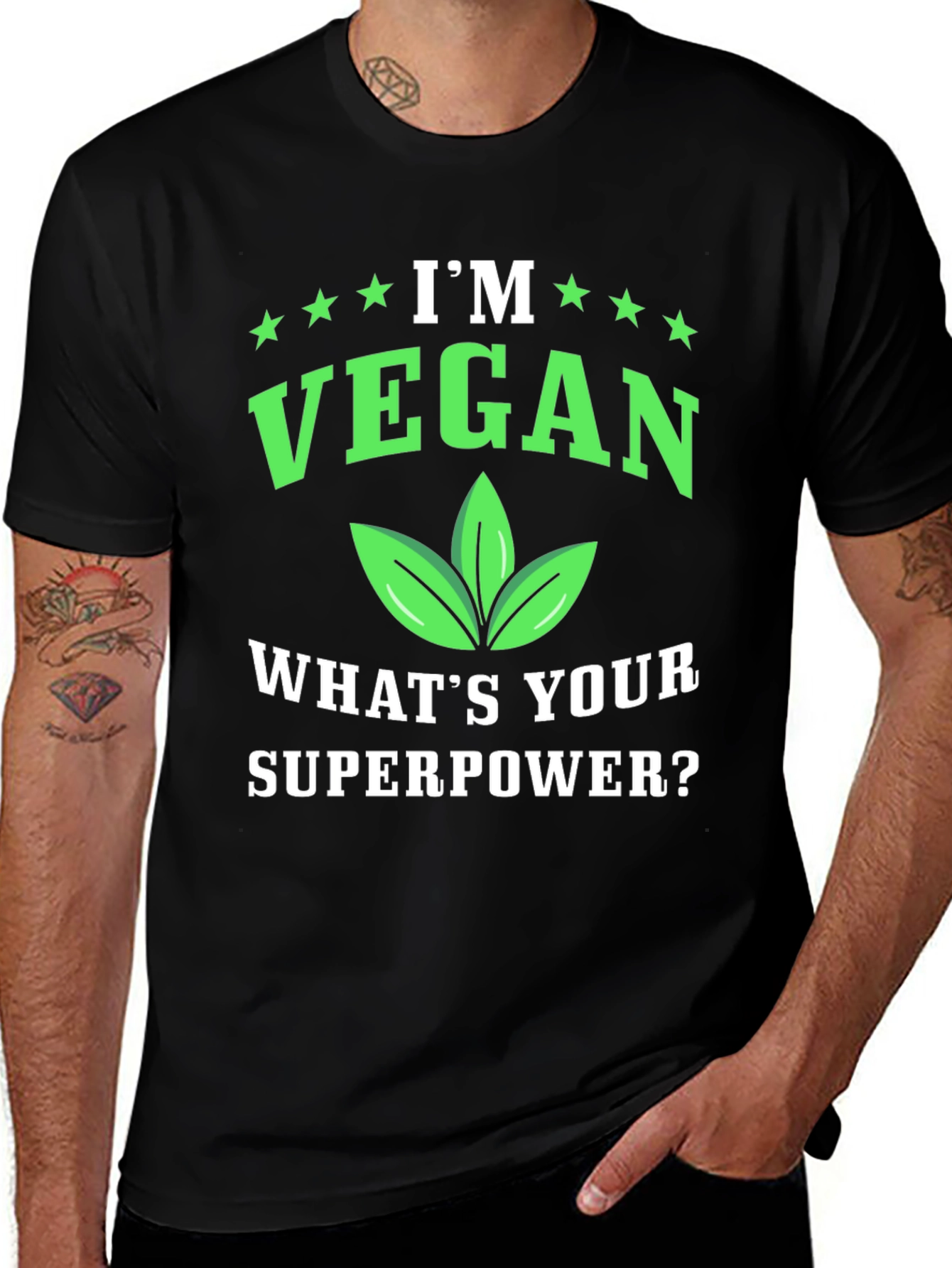 Vegan Superpower Graphic T-Shirt